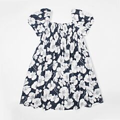 Black With White Floral Prints Dress