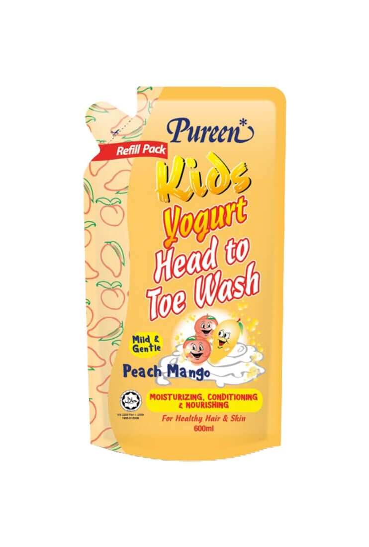 KIDS YOGURT HEAD TO TOE WASH (PEACH MANGO) 600ML