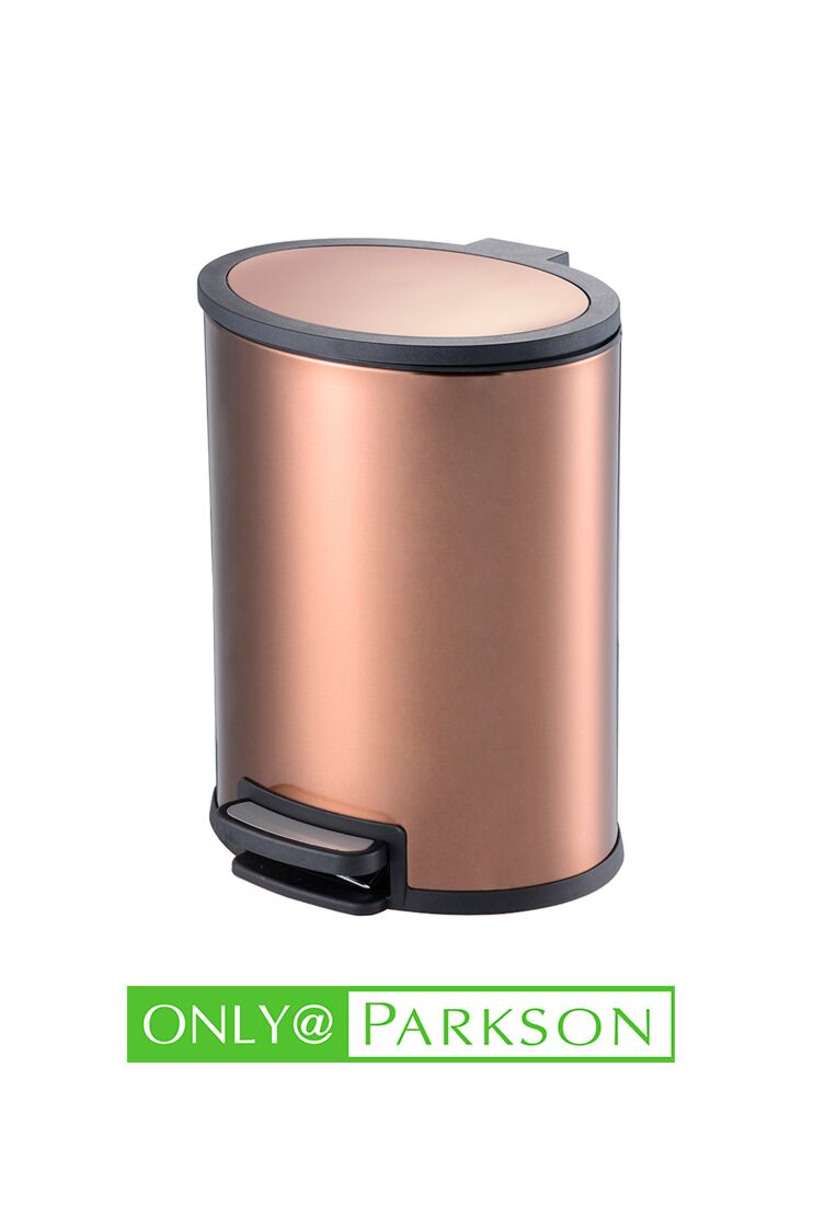 HS 20L STAINLESS STEEL OVAL PEDAL BIN ROSE GOLD