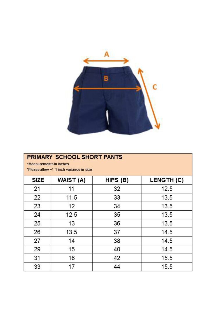 PRIMARY SCHOOL SHORT PANTS