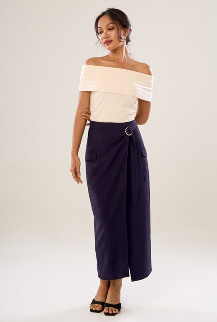 BELTED WRAP SKIRT