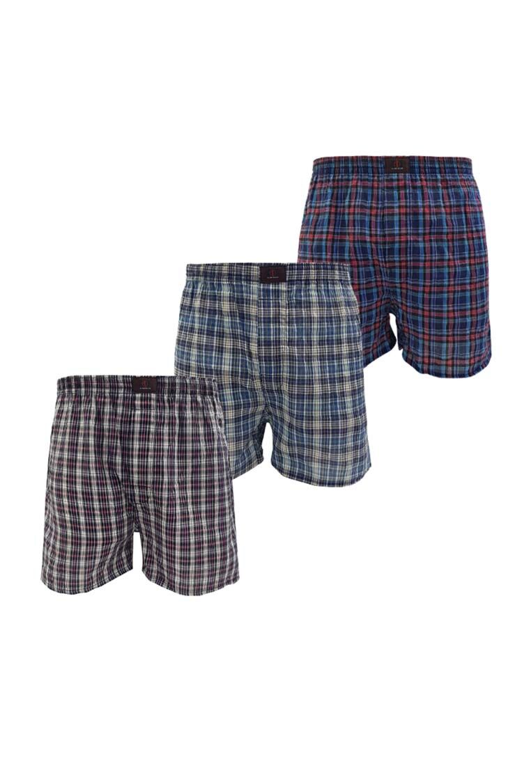 3 IN 1 WOVEN COTTON BOXER